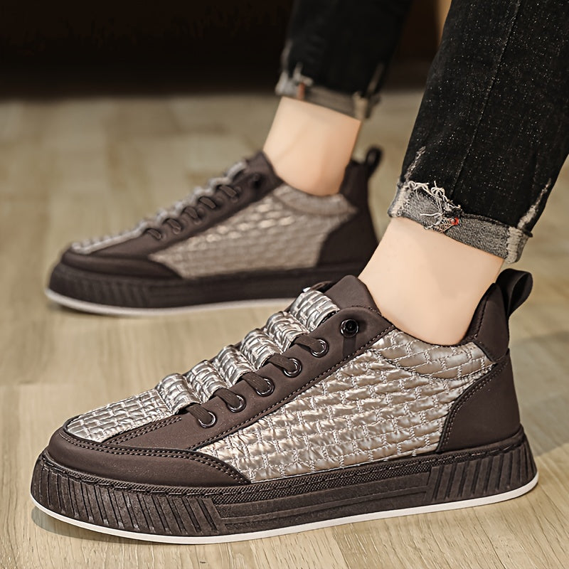 Trendy Low-Top Solid Color Sneakers for Casual Wear with Fabric Upper and Rubber Sole