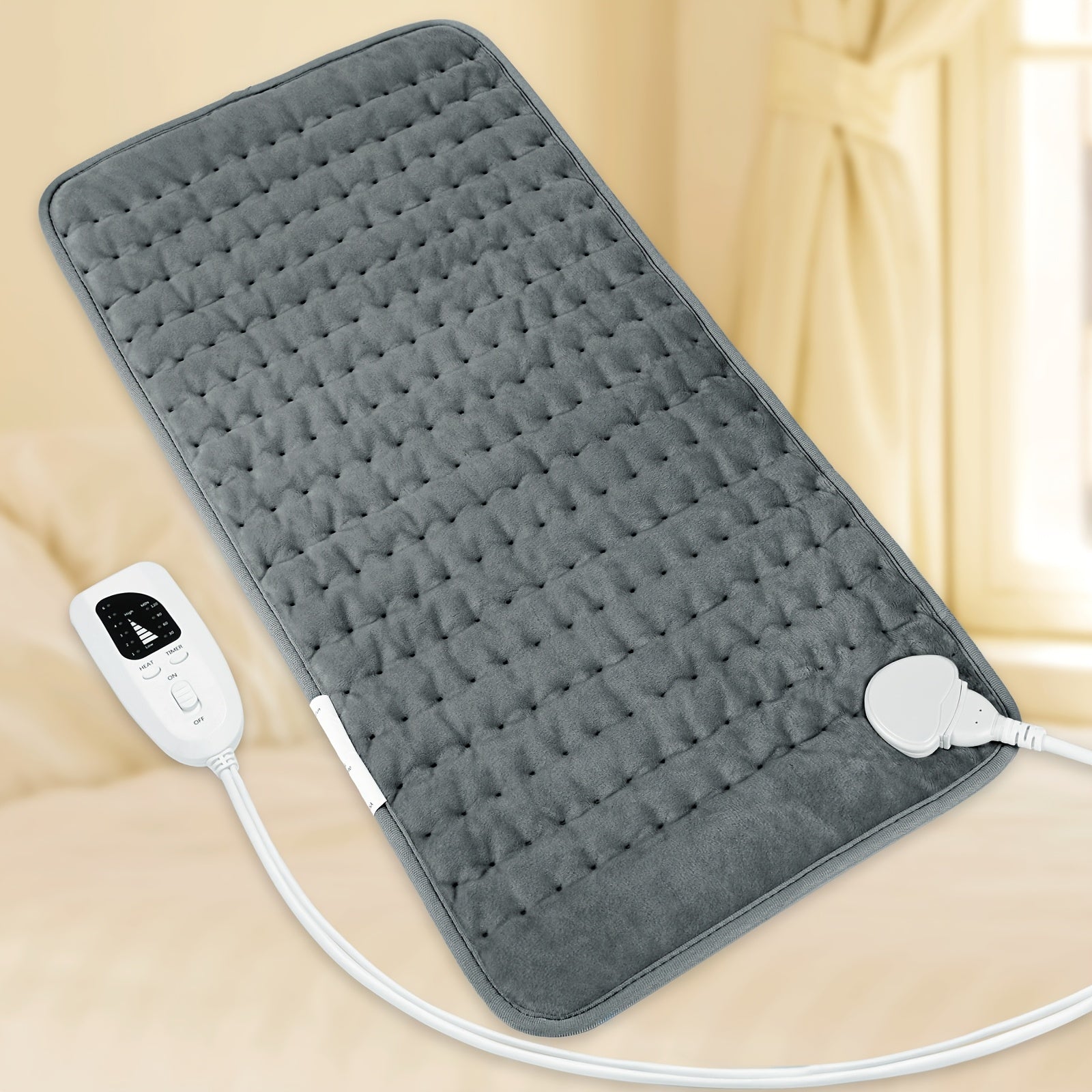 XL Heating Pad 6 Heat Levels 140°F Max 30x60 cm Flannel Washable