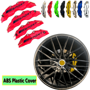 Universal ABS Plastic Brake Caliper Covers Set 2 Pcs Black Sport Logo