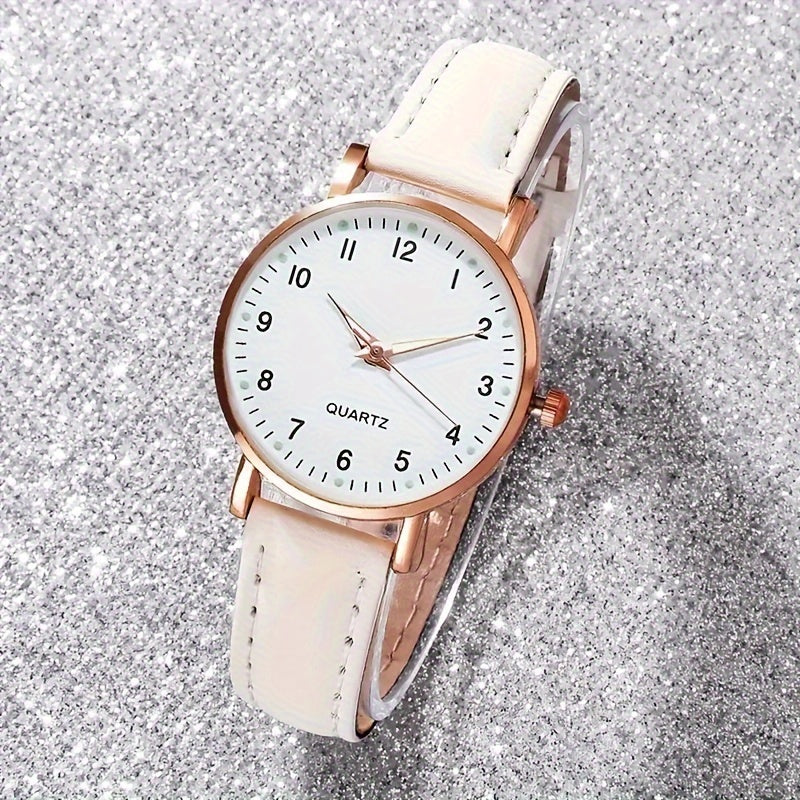 Set of 6 Women's Quartz Watches with Leather Bands and Butterfly Jewelry