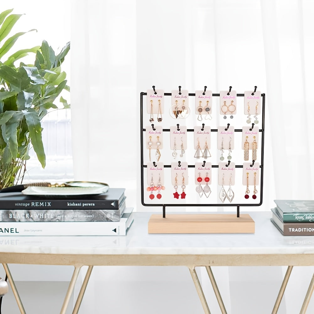 Exhibidor de joyería para pendientes y aretes con 15 colgadores de crochet