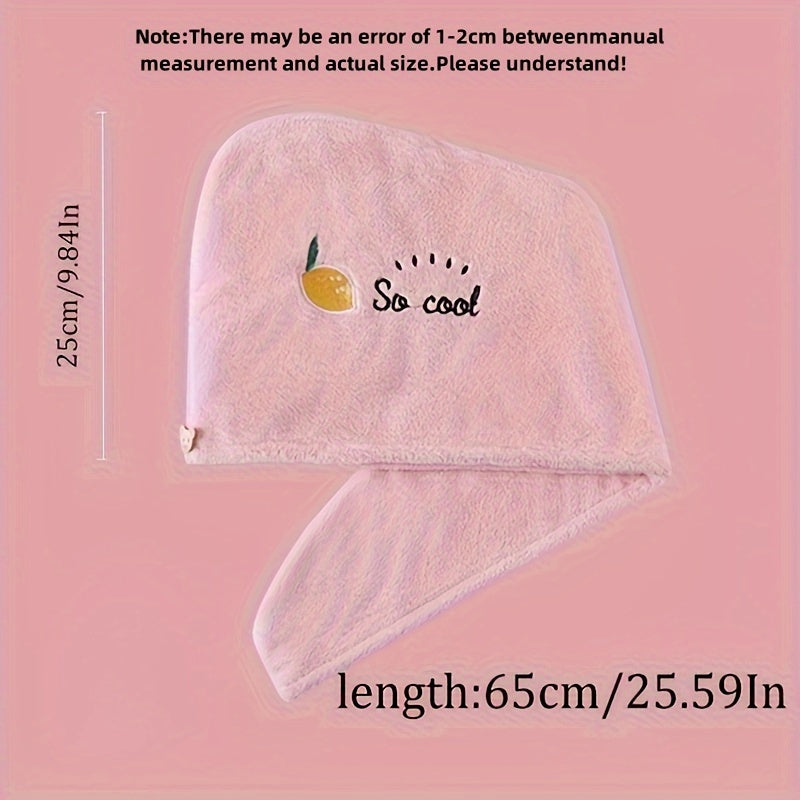 Women Coral Fleece Hair Towel Wrap Quick-Dry Absorbent Shower Cap