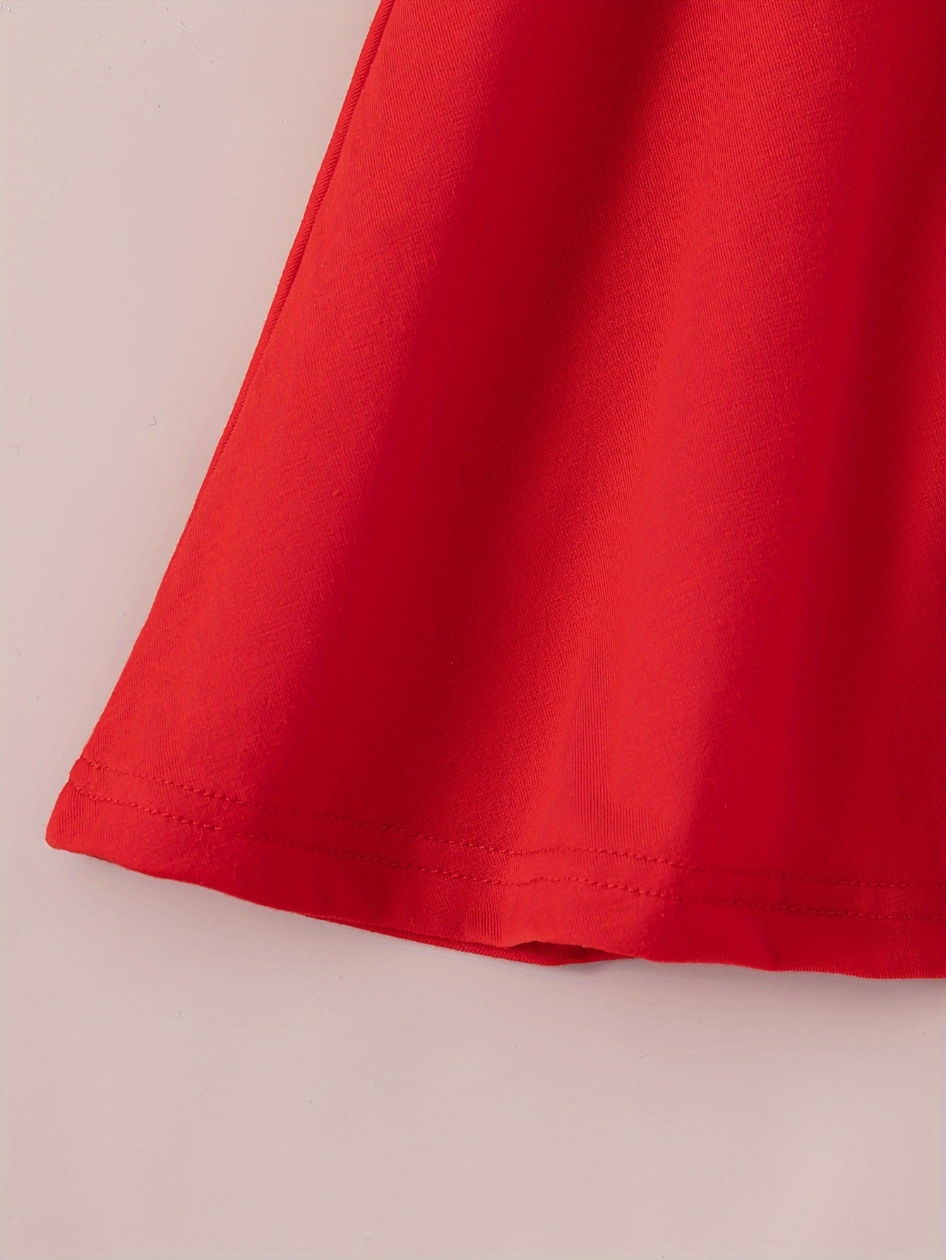 Girls Summer Sleeveless Dress with Collar Heart Print Knee Length Fabric Knit