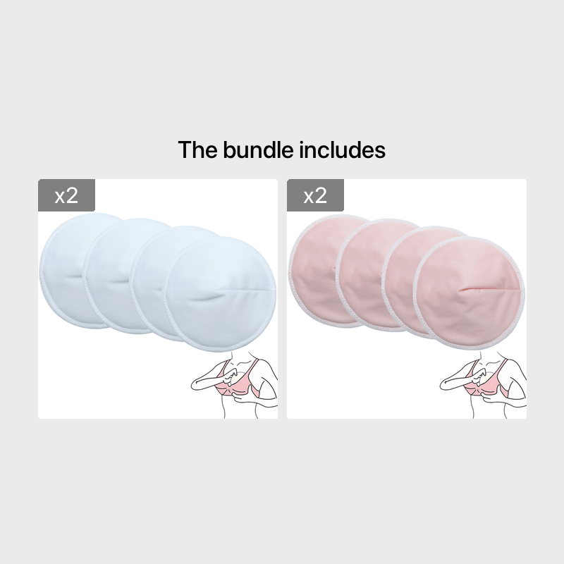 Organic Bamboo Nursing Pads Reusable Waterproof 4 Pack for Breastfeeding Menstrual Care