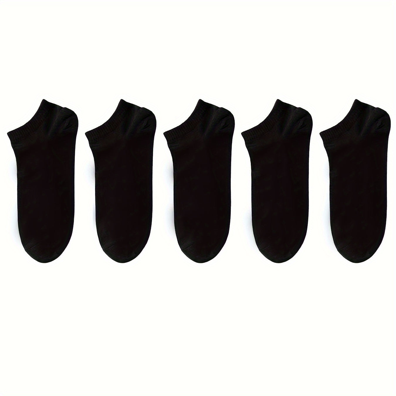 Men's Solid Ankle Socks 5 Pairs Breathable Sweat-Absorbent Outdoor Socks