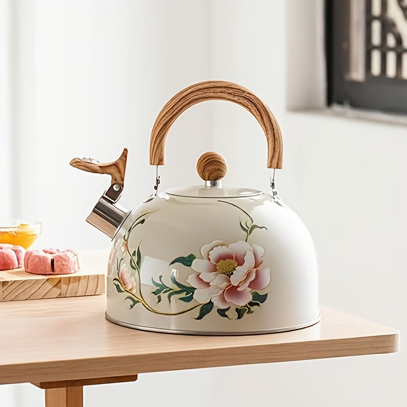 Xitoy uslubidagi 3L zanglamas po'latdan yasalgan chayqovchi choynak, qo'ltiq bilan, zaryadsiz va pechka ustida ishlatish uchun mos.