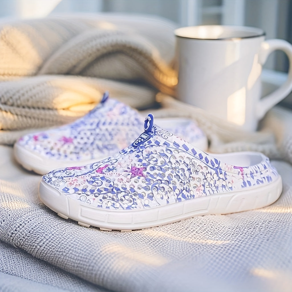 Women's Summer Shoes Breathable Star Moon Print Comfortable Footwear