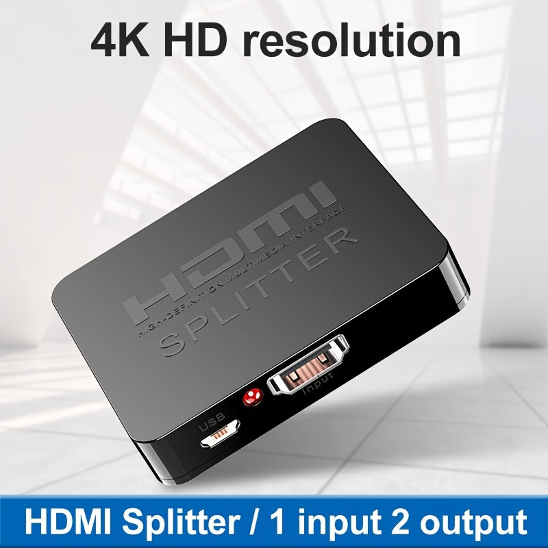 4K HDMI Splitter 2 Out Full HD 1080P 3D for Dual Monitors