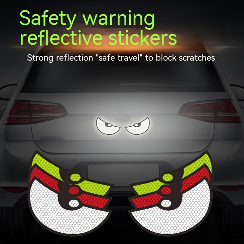 Vehicle Reflective Car Stickers 2pcs Set Safety Visibility Demon Eye