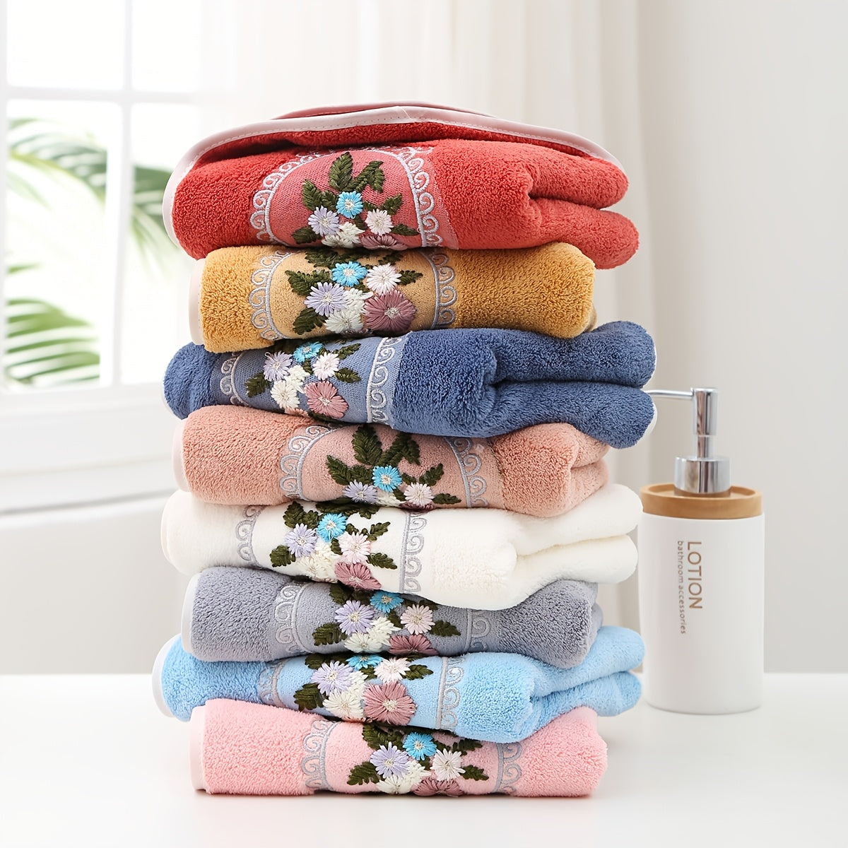WF марлевая цветочная 2 цента + 1 ванна / набор 3 шт. Королевский бархат вышитые полотенца (2 35*75 см, 1 70*140 см) мягкие, впитывающие, быстро сохнущие предметы для ванной для детей и взрослых, дружелюбные к коже.