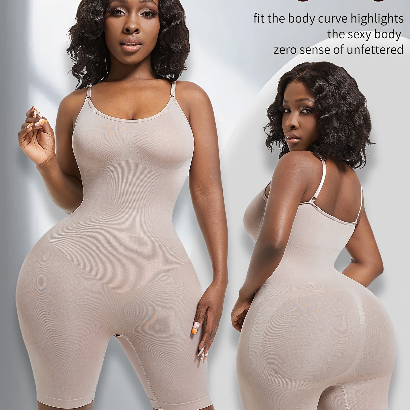 Women's Large Size Shapewear Bodysuit for Tummy Waist and Butt Lifting, Support Medium