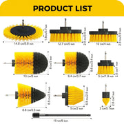 16-Piece Drill Brush Set for Scrubbing, Polishing, Cleaning with Pads and Extensions
