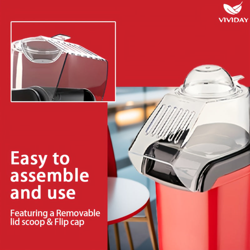 Aqlli harorat nazorati bilan avtomatik popcorn mashinasi, oson tozalanadi. Uy, piknik va tabiatda yurish uchun. 220-240V Evropa standarti rozetkasi. PP materialidan tayyorlangan, batareyasiz.