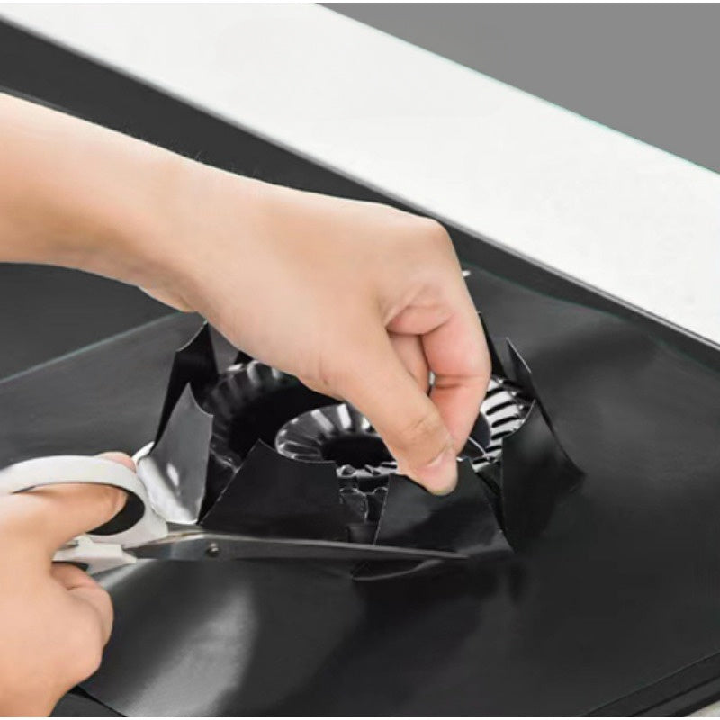Washable PET Square Gas Stove Protector Pad Oil-Proof Anti-Fouling High-Temperature Resistant Kitchen Mat