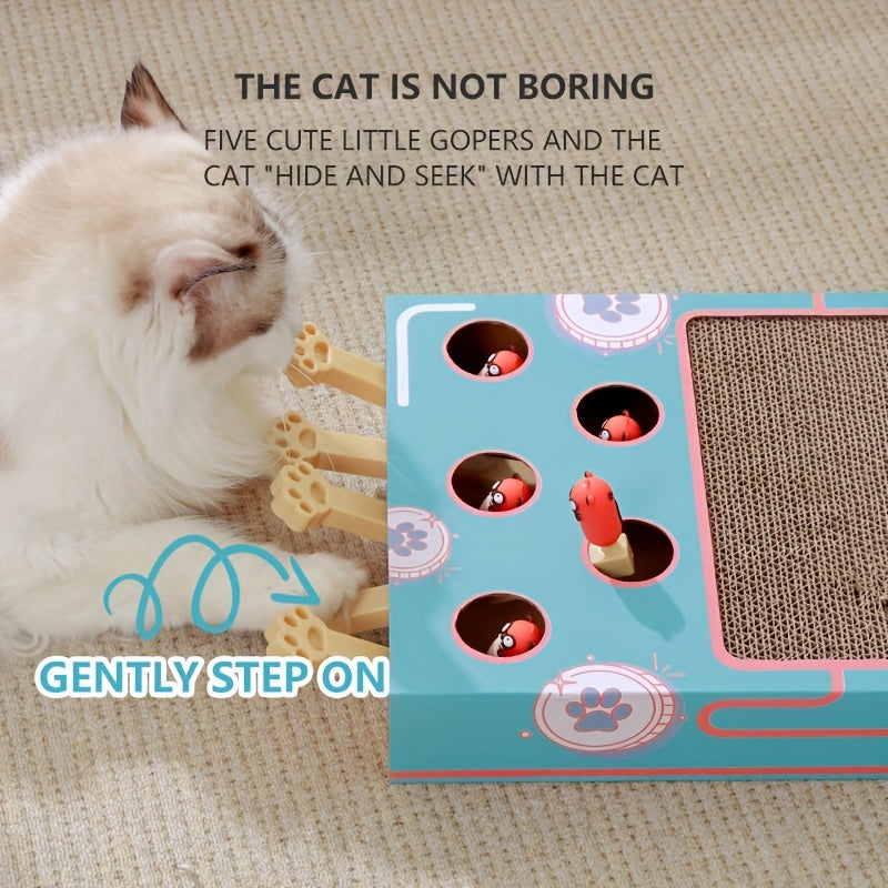 Interactive Cardboard Cat Toy with Multi-Function Play and Exercise