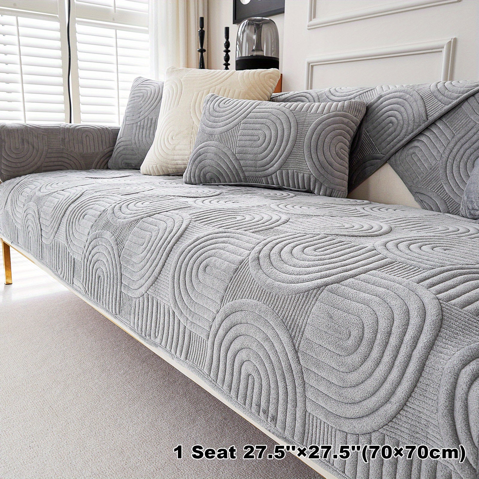 Чехол на мебель из молочного бархата с шерпой, противоскользящий, для защиты мебели, подходит для домашних животных