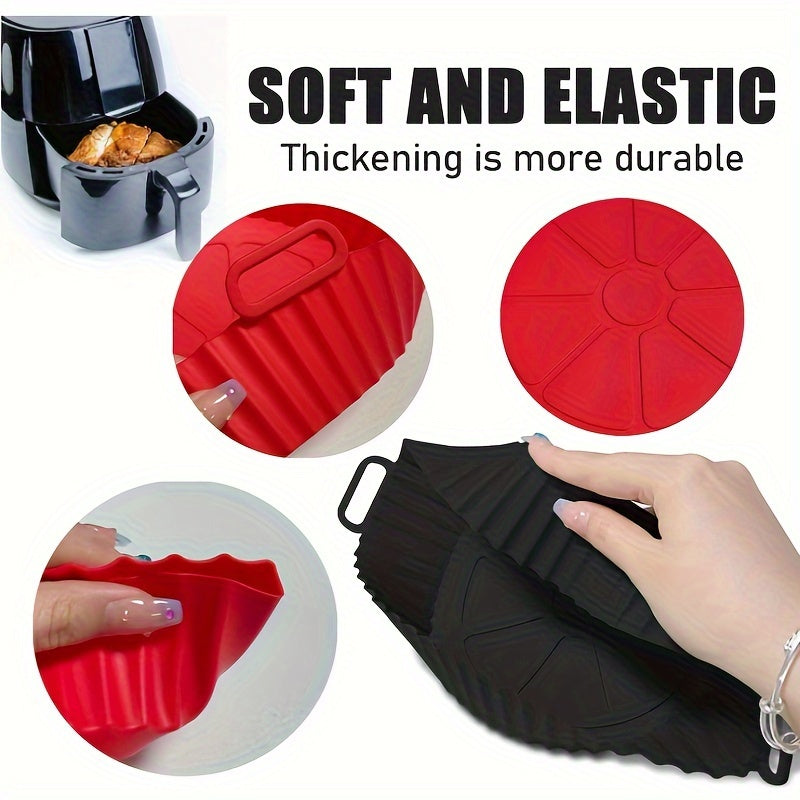 Juego de accesorios de silicona para freidora de aire para hornos de 3-5 cuartos, bandeja de hornear, cesta, cuenco