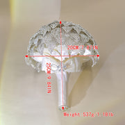 Qoʻlda tayyorlangan toʻy buketi, rhinestone zanjiri va yaproq detallar bilan, kelinlar va kelin qizlar uchun