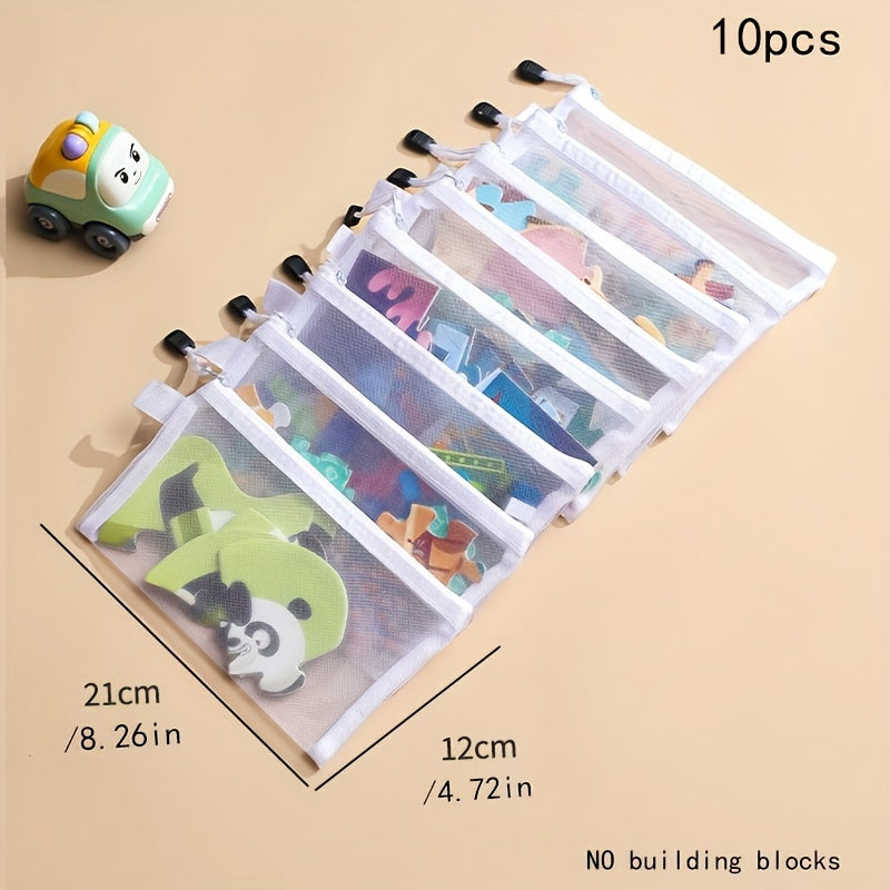 Set of 10 Multi-Purpose Storage Bags for Toys Documents and Stationery