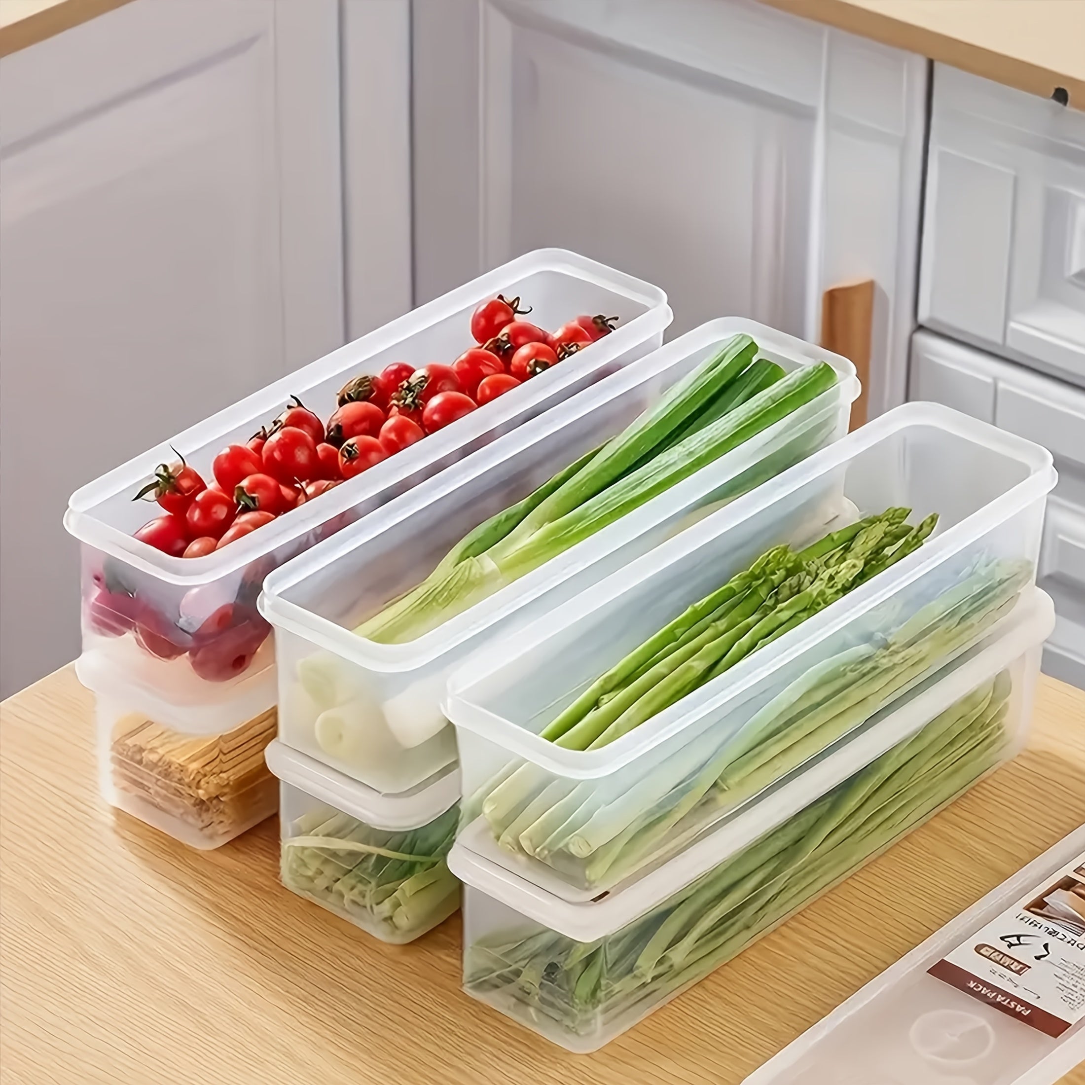 Plastic Food Storage Containers Set of 1 3 or 6 Reusable Fridge Organizer Safe for Food Contact