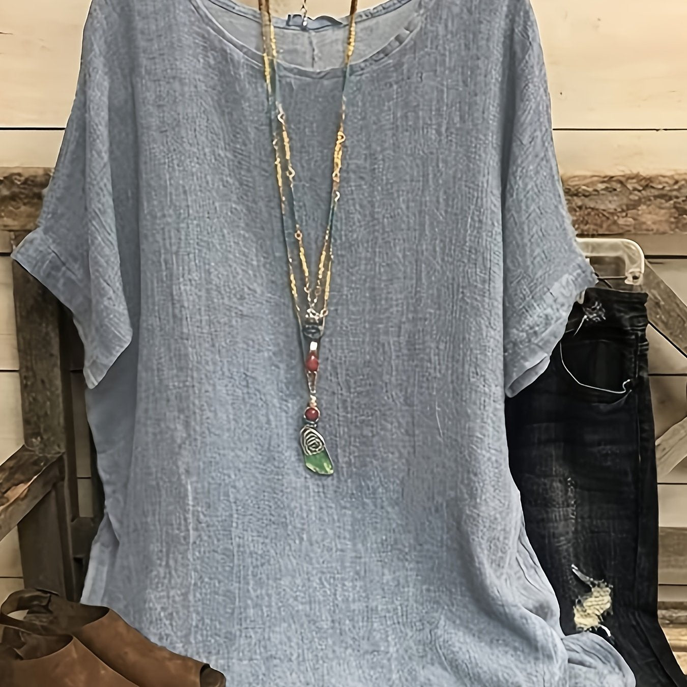 Women's Casual Cotton Short Sleeve Top in White