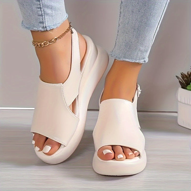Women's Wedge Sandals Open Toe Ankle Strap Platform Heel Casual Summer