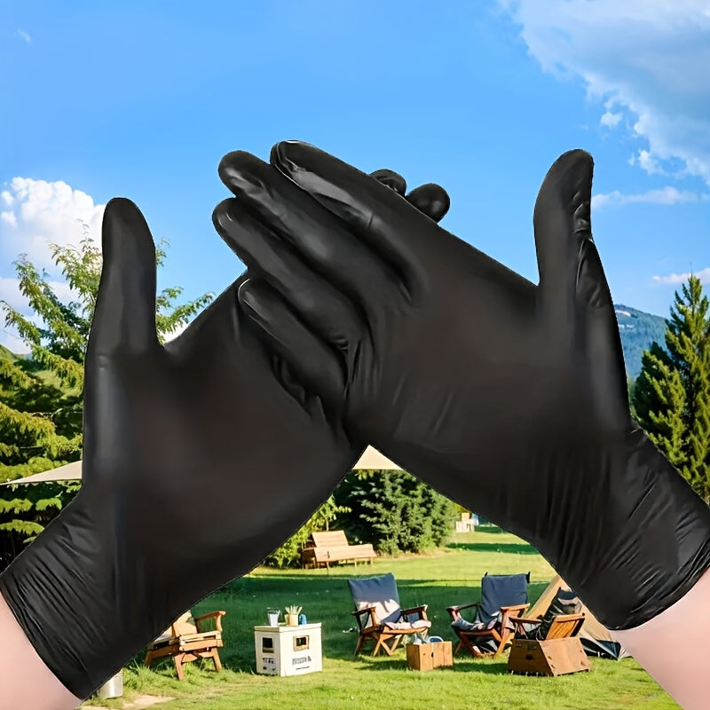 Guantes desechables de nitrilo negros, impermeables, para limpieza doméstica