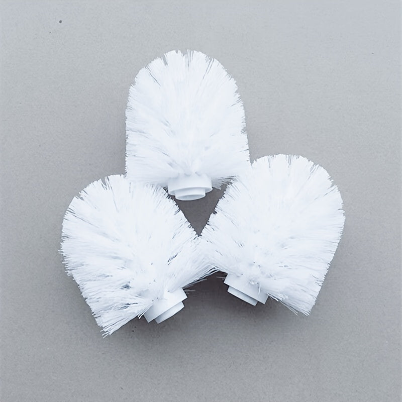 Toilet Brush Set with Handle and 3 Replacement Heads, No-Dead-Corner Design