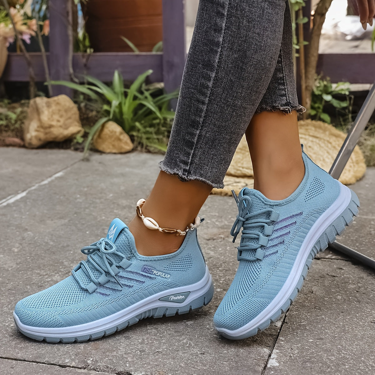 Ayollar uchun rang-barang fishnet oddiy sport poyabzali