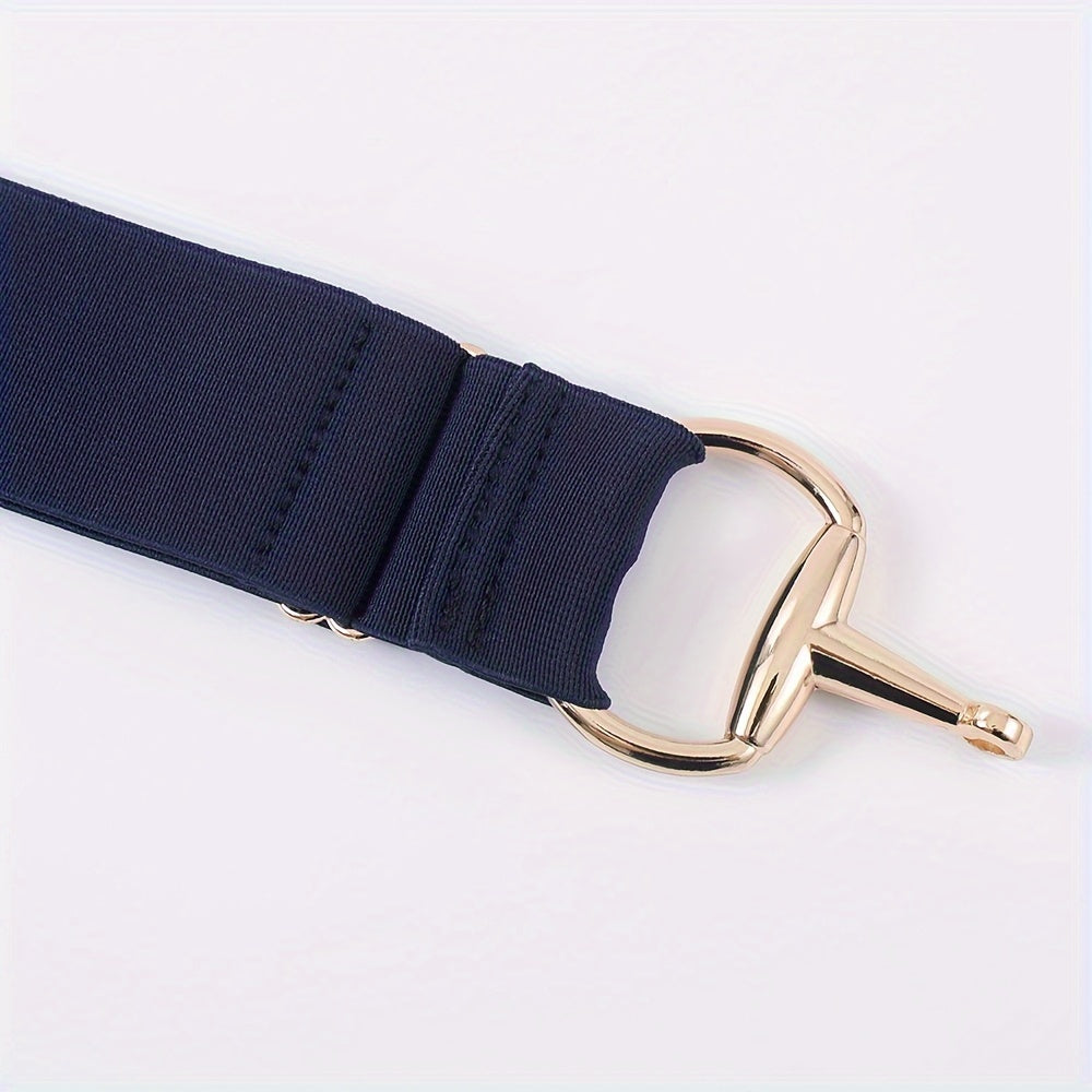 Women's Equestrian Waist Belt with Golden Metal Buckle Fashion Girdle Accessory