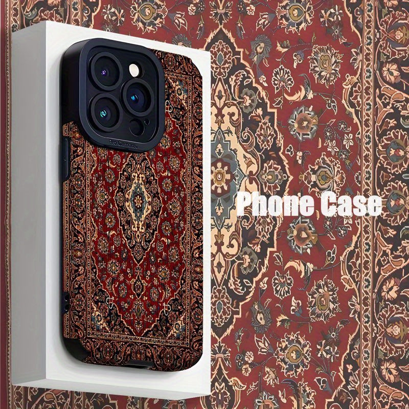Retro Nordic American Ethnic Pattern TPU Phone Case for iPhone 16 Pro Max with Silicone Drop Protection