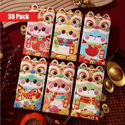 Pack of 30 Red Envelopes Chinese New Year 2025 Snake Design Lucky Money Pockets Festive Paper Gift Bags