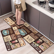 Vintage Coffee Kitchen Mat Anti-Fatigue Entryway Bedroom Living Room Easy to Clean
