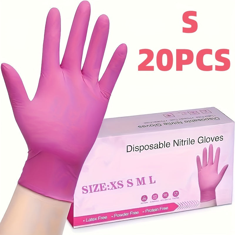 Одноразовые перчатки светло-розового цвета для уборки.