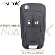 Car Key Shell Black Durable Plastic 2-Button Folding Replacement Housing