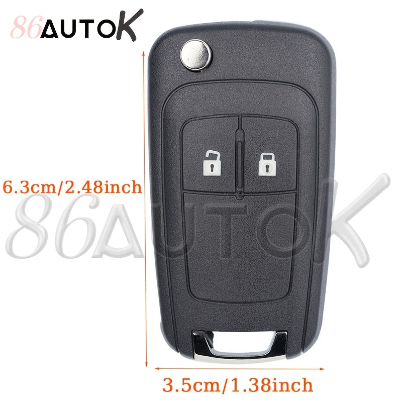 Car Key Shell Black Durable Plastic 2-Button Folding Replacement Housing