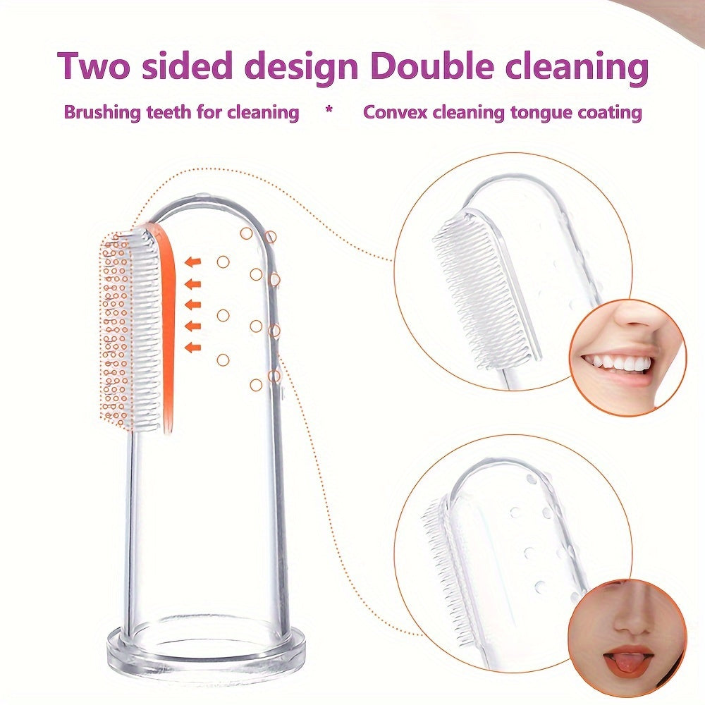 2-Pack Soft Silicone Finger Toothbrushes for All Ages with Protective Caps