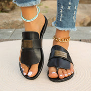 Women's Breathable Lightweight Slip-On Sandals with Metal Buckle for Beach
