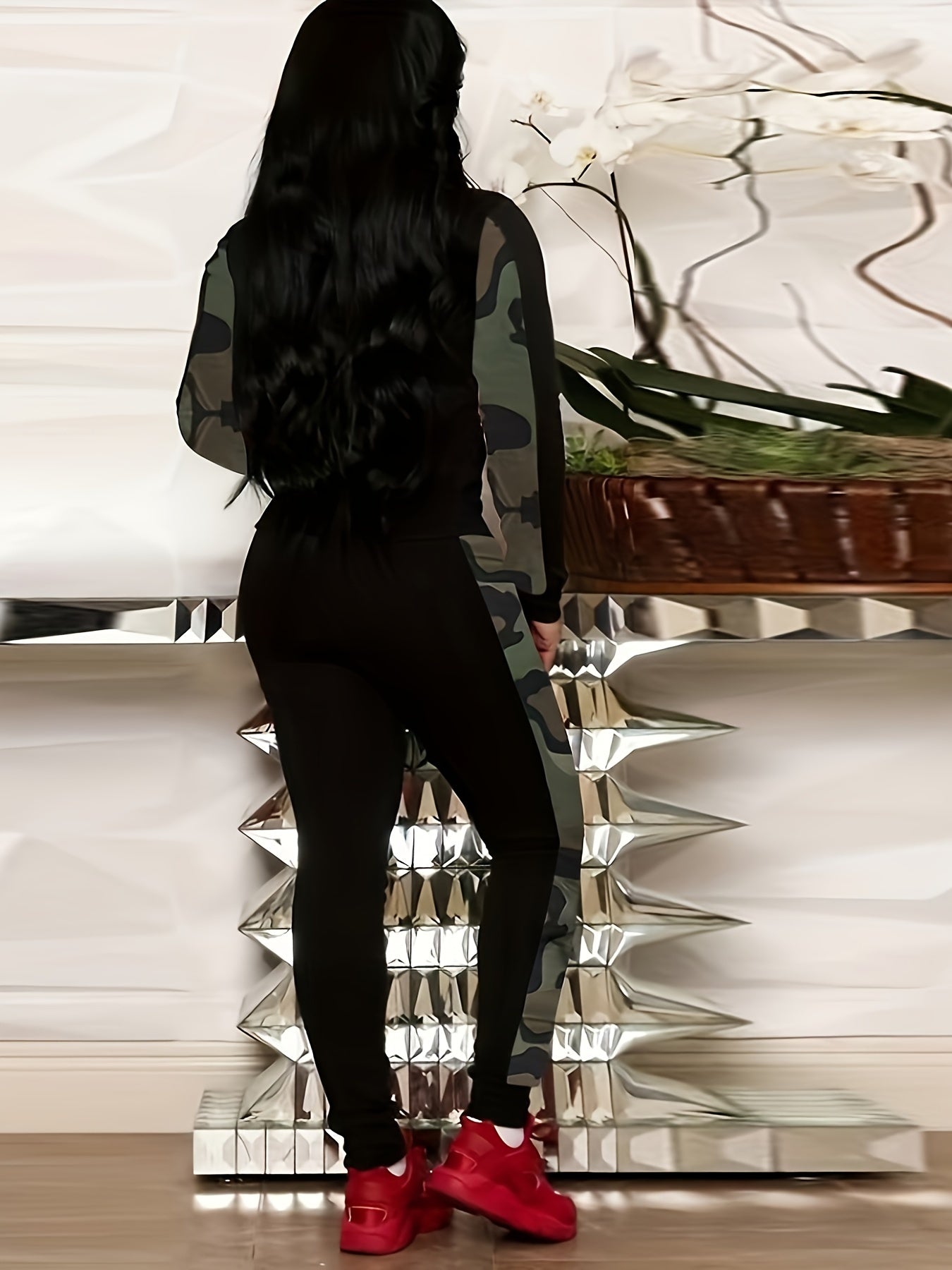 Conjunto de pantalones jogger de camuflaje para hombres y mujeres, poliéster, camuflaje, otoño e invierno, ropa deportiva casual