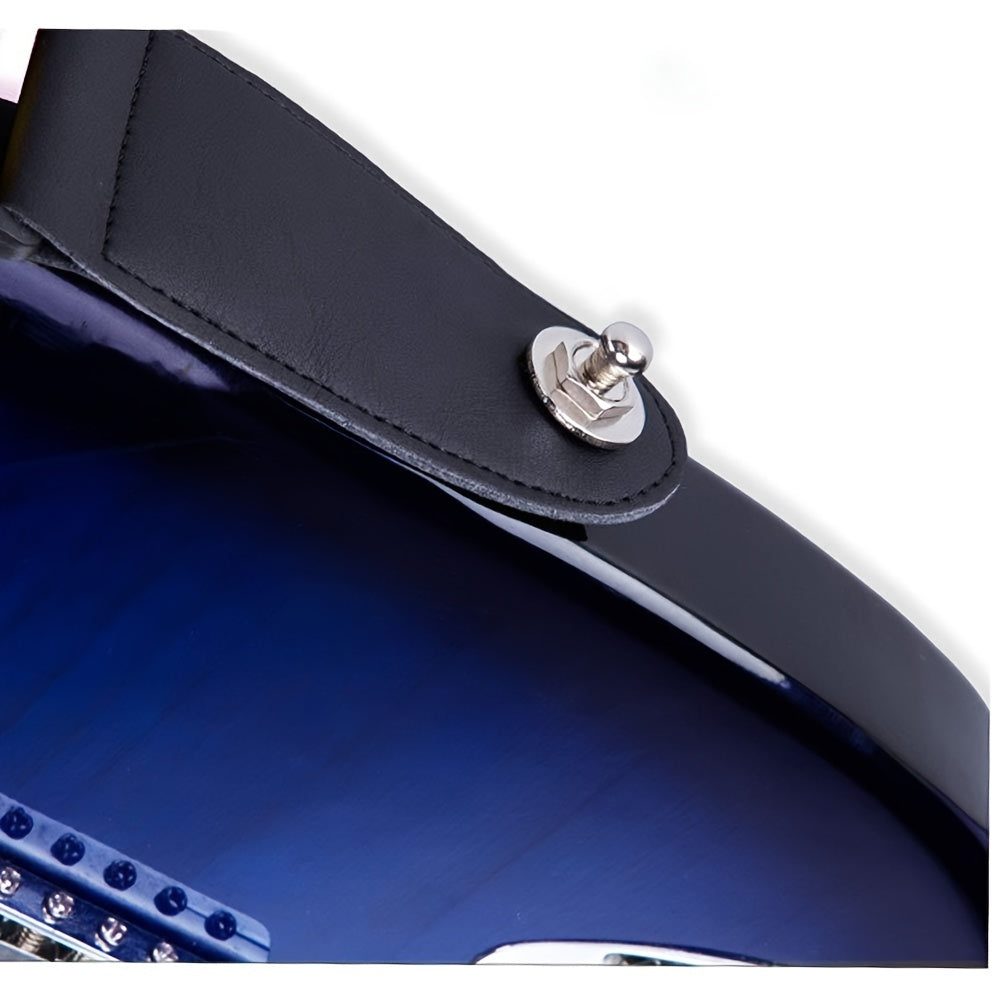 Juego de 2 cerraduras de correa de guitarra de aleación con botones de liberación rápida negro y dorado