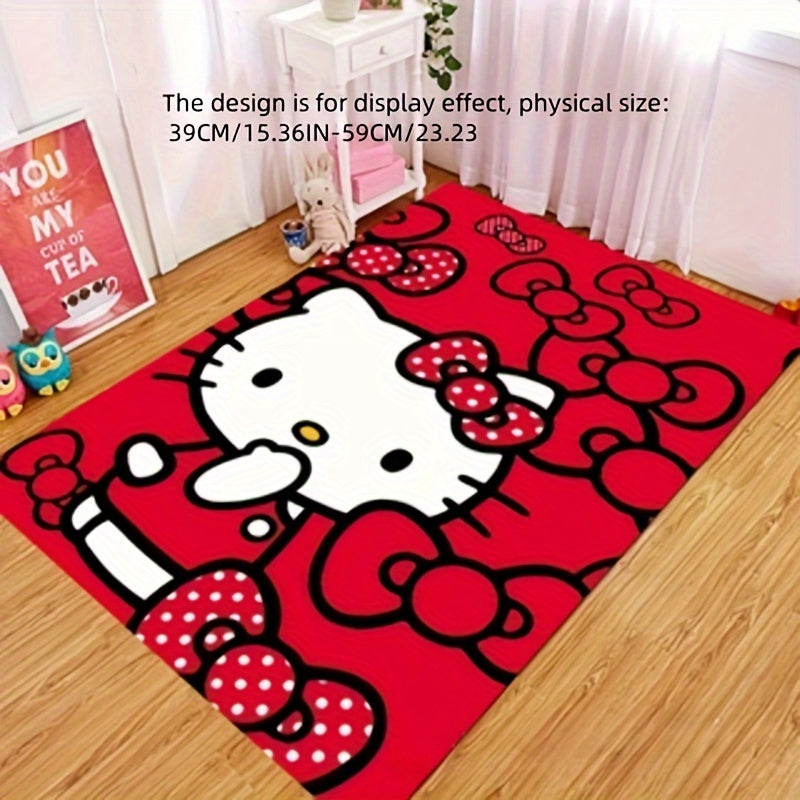 Soft Plush Hello Kitty Rug Non-Slip Polyester Bedroom Living Room Decor
