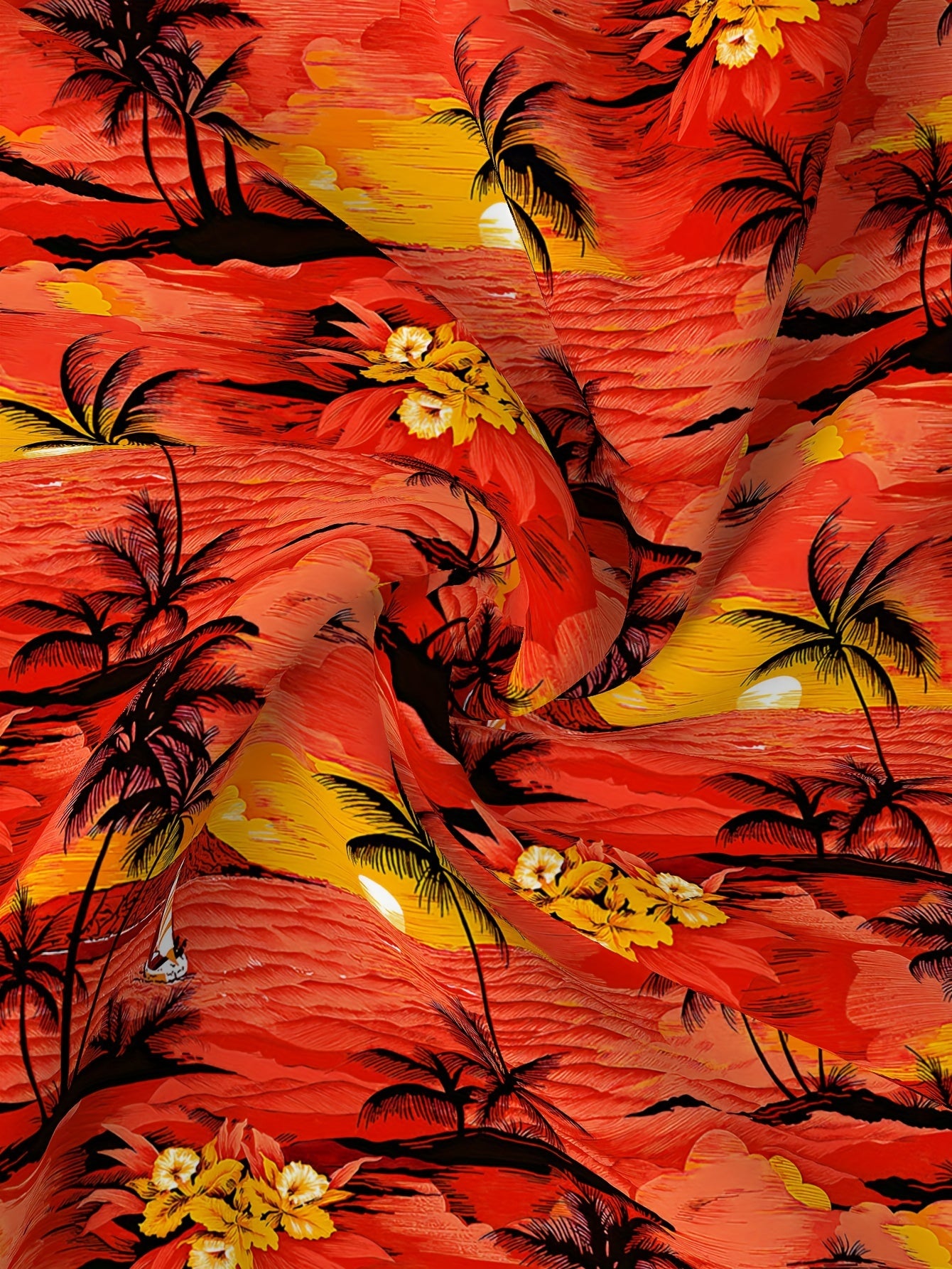 Men's Plus Size Hawaiian Shirt Tropical Island Print Short Sleeve Casual Polyester