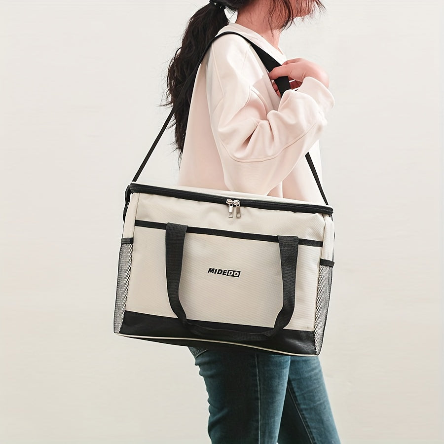 Gran bolsa térmica aislada para comida y bebidas, tote de PVC duradero