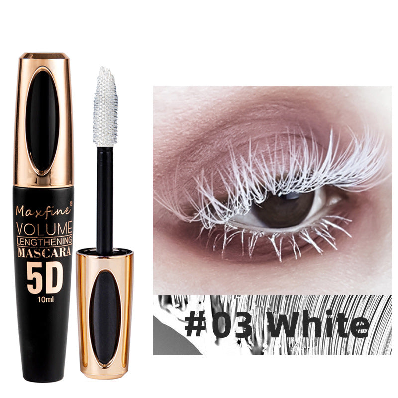 Women Silk Fiber Mascara Black Waterproof Volumizing Lengthening Long Lasting