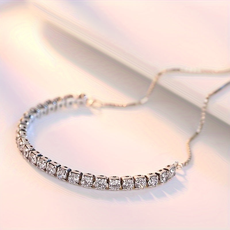 Moissanite Tennis Bracelet for Women 4.4 Carat Sterling Silver Jewelry Gift