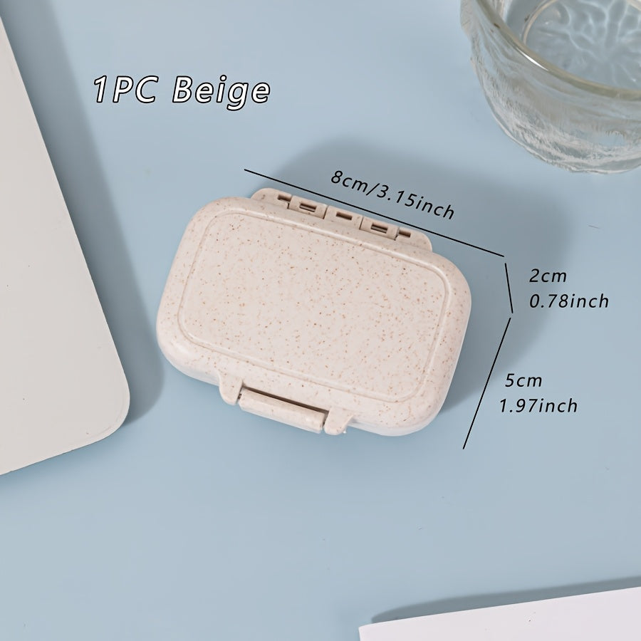 Caja de medicina mini portátil y colorida, a prueba de humedad, con organizador de 3 compartimentos