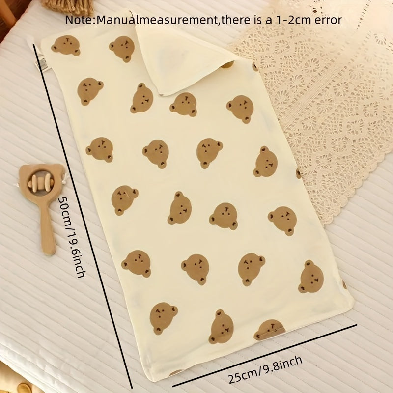 Baby Cotton Muslin Burp Cloths Pack of 1 with Cartoon Print for Drool and Face Wiping