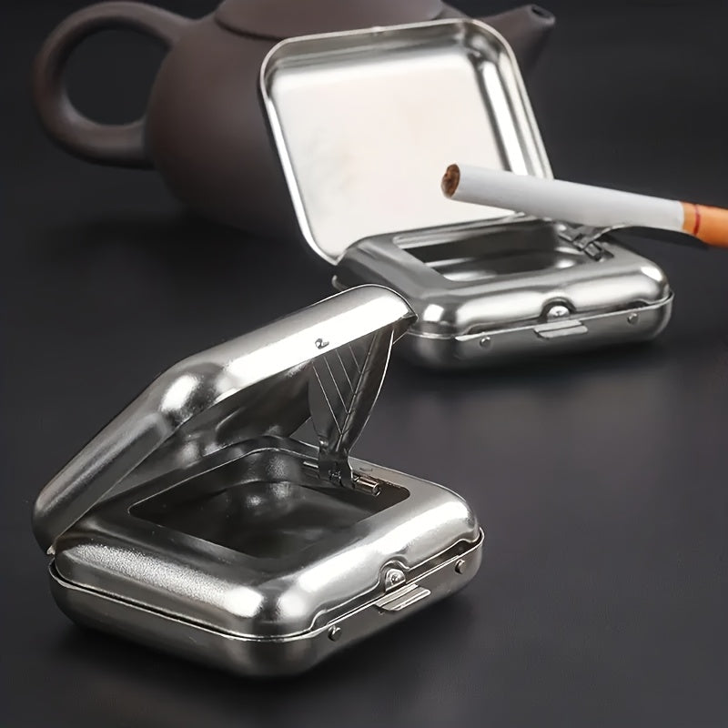 Mini Stainless Steel Ashtray Portable Small Outdoor Pocket Smoking Accessory
