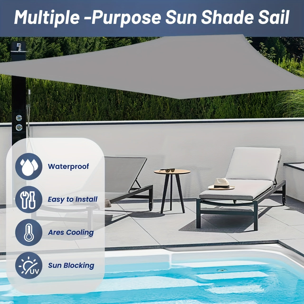 Sunshade Canopy for Indoor Parties with Four-Sided Awning Polyester Champagne