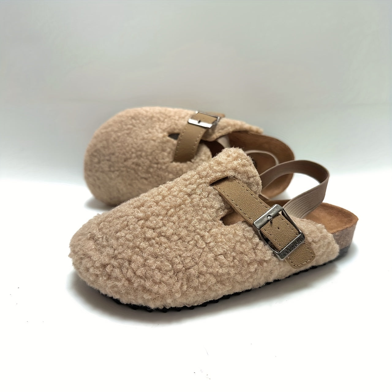 Girls Mule Shoes for Autumn and Winter Lightweight Fabric Geometric Spike Low Top